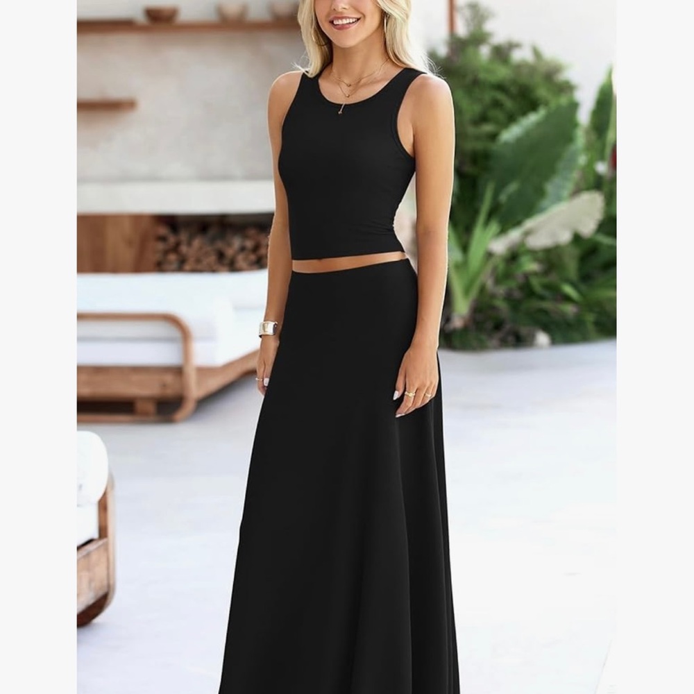 PRETTYGARDEN 

Two Piece Maxi Skirt Set